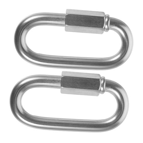 Mikinona 2 Stück Feder Karabinerhaken Karabiner Zum Klettern Ovale Karabiner Clips Federhaken Karabinerhaken Karabinerhaken Karabiner Clips Bergsteiger Schnalle M5 von Mikinona