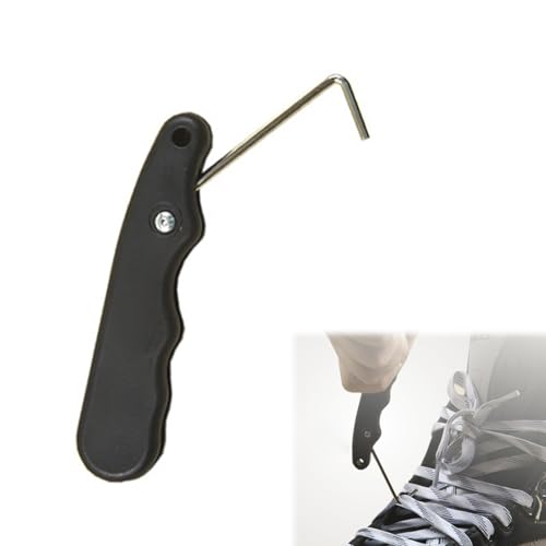 Eishockey Skate Lace Tightener,Skate Lace Tightener,Faltbares Eishockey Skating Boot Puller Tool,Sportdraht Schnürspanner,für Schlittschuhe Eiskunstlauf Stiefel Hockey,für Eishockey Zubehör,Schwarz von Mikiuly