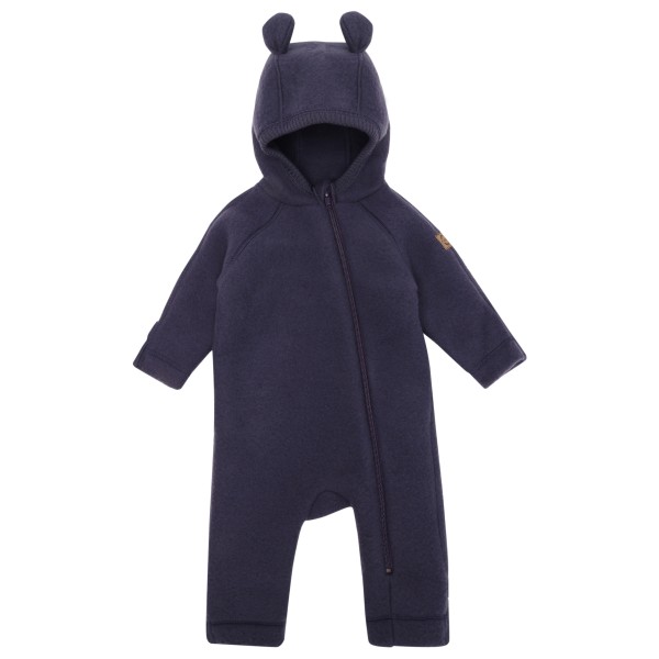 Mikk-Line - Wool Baby Suit with Ears - Overall Gr 62 blau von Mikk-Line