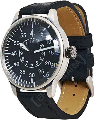 FLIEGERUHR Retro MECH.MIL-TEC Black DIAL, Einheitsgröße FLIEGERUHR Retro MECH.MIL-TEC Black DIAL, Einheitsgröße von Mil-Tec