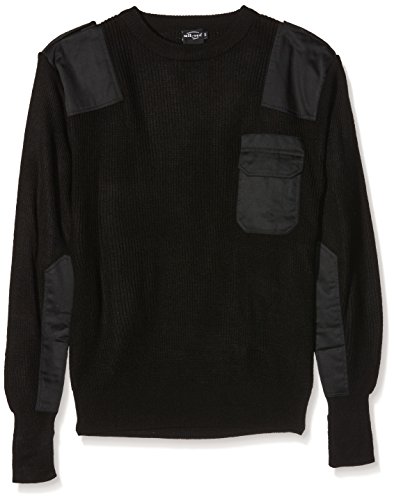 Mil-Tec Pullover BW Polyacryl Herren • Bundeswehr Pullover Männer • Warmer Strickpullover • Verstärkte Ellbogen & Schultern • Atmungsaktiv • Als Winterpullover & Arbeitspullover • Schwarz, Größe: 56 Mil-Tec Pullover BW Polyacryl Herren • Bundeswehr Pullover Männer • Warmer Strickpullover • Verstärkte Ellbogen & Schultern • Atmungsaktiv • Als Winterpullover & Arbeitspullover • Schwarz, Größe: 56 von Mil-Tec