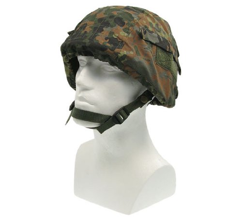 Mil-Tec Helmbezug, mit diversen Fächern für Ausrüstung sowie Klettstreifen - flecktarn von Mil-Tec