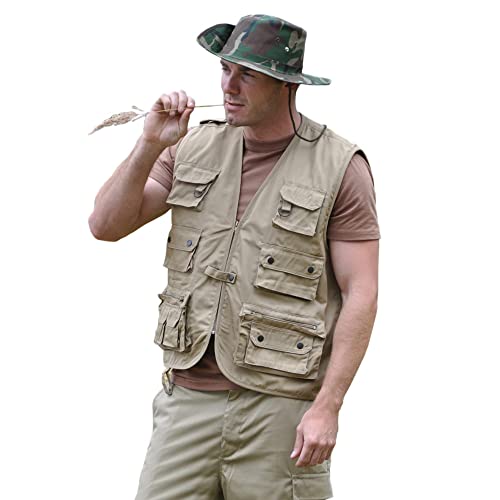 Mil-Tec Herren Jagd- Jagd Und Anglerweste, Khaki, S EU von Mil-Tec