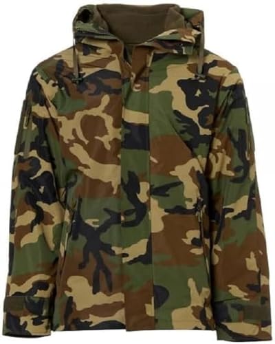 Mil-Tec Warme Regenjacke Unisex • Nässeschutz Jacke wasserdicht • Fleecejacke für Herren & Damen • Als Arbeitsjacke, Militär Jacke, Outdoor Fleece, Funktionsjacke • Woodland, Größe: XL von Mil-Tec