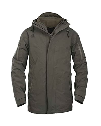 Mil-Tec Warme Regenjacke Unisex • Nässeschutz Jacke wasserdicht • Fleecejacke für Herren & Damen • Als Arbeitsjacke, Militär Jacke, Outdoor Fleece, Funktionsjacke • Ranger Grün, Größe: 3XL von Mil-Tec