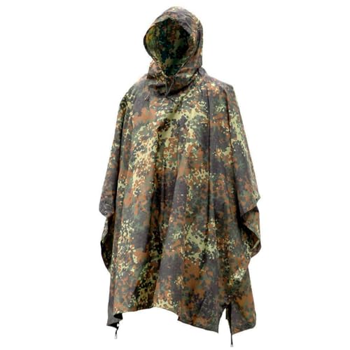 Mil-Tec Regenponcho Unisex • US Poncho aus reißfestem Ripstop Material • Mehrzweck Regenponcho Herren & Damen • Wasserdicht & extra lang • Outdoor Regenjacke, Regencape,Regenmantel • FLECKTARN Mil-Tec Regenponcho Unisex • US Poncho aus reißfestem Ripstop Material • Mehrzweck Regenponcho Herren & Damen • Wasserdicht & extra lang • Outdoor Regenjacke, Regencape,Regenmantel • FLECKTARN von Mil-Tec