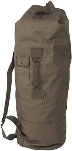 Mil-Tec US Seesack mit Doppelgurt PES (75 Liter) • Bundeswehr Rucksack mit 2 gepolsterten Schultergurten + Tragegriff • Military Reisetasche • Militär Ausrüstung • Outdoor Reisesack • Farbe: Oliv von Mil-Tec