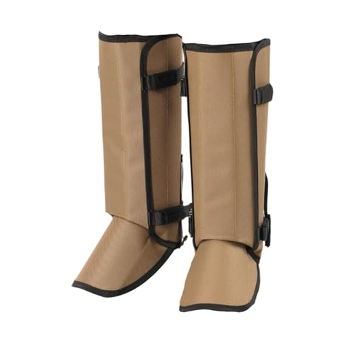 Milageto 2X Bein Gamaschen Beinlinge Kreative Atmungsaktive wasserdichte Wanderstiefel Überzüge Winter Schuhüberzüge für Outdoor Klettern Reisen, Khaki von Milageto