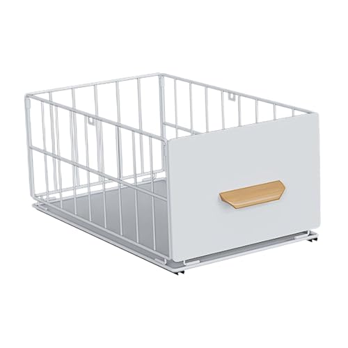 Milageto Ausziehbarer Schrank-Organizer, Unterschrank-Organizer, Führungsschienen-Design, stabiles Vorratsregal, Schiebekorb für Schränke, 45cmx24cmx18cm von Milageto