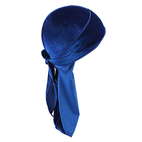 Milageto Herren Elegante Samt Bandana Hut Muslimische Kopfbedeckung Piratenmütze für Haarausfall, Königsblau Milageto Herren Elegante Samt Bandana Hut Muslimische Kopfbedeckung Piratenmütze für Haarausfall, Königsblau von Milageto