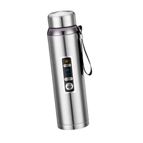 Milageto Isolierte Wasserflasche, isoliert, tragbar, mit intelligenter Temperaturregelung, Trinkflasche mit Vakuum für Klettern, Camping, 800 Ml von Milageto