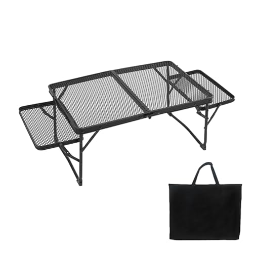 Milageto Klappbarer Campingtisch, Outdoor-Klapptisch, Netzoberflächentisch, Grill-Picknicktisch, Camping-Schreibtisch für den Garten, Hinterhof, 60x40 von Milageto