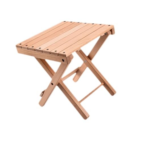 Milageto Klapphocker aus Holz, Faltbarer Hocker mit x-förmiger Struktur, kompakter Outdoor-Angelstuhl, Angelhocker für Reisen, Grillen, Strand, A von Milageto