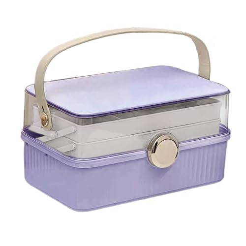 Milageto Make-up-Koffer, Make-up-Box, Organizer, Beauty-Tool, Schmuckaufbewahrung, Organizer, Kosmetikkoffer, kosmetische Aufbewahrungsbox für Toilettenartikel, violett von Milageto