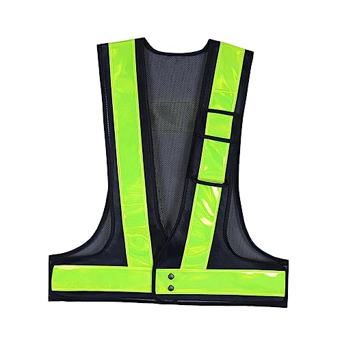 Milageto Reflektierende Warnweste mit hoher Sichtbarkeit, reflektierende Laufweste mit Tasche für Radfahren, Damen und Herren, Verkehrsarbeit, Schwarz Milageto Reflektierende Warnweste mit hoher Sichtbarkeit, reflektierende Laufweste mit Tasche für Radfahren, Damen und Herren, Verkehrsarbeit, Schwarz von Milageto
