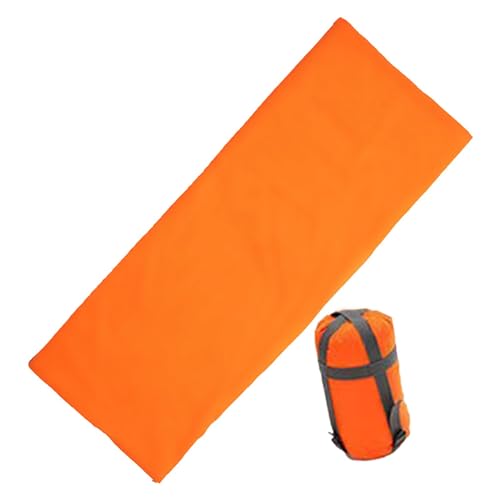Milageto Umschlagschlafsack Einzelschlafsack mit Kompressionssack Outdoor Camping Schlafsack zum Klettern Reisezubehör, Orange von Milageto