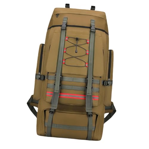 Milageto Wanderrucksack 130L für Männer Frauen Reisen Wasserdicht Extra große Kapazität Radfahren Bergsteigen Rucksack Tagesrucksack, Khaki von Milageto