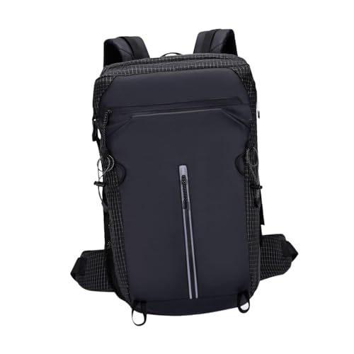 Milageto Wanderrucksack Reiserucksack Herren Damen mit Verstellbaren Trägern, Tagesrucksack für Outdoor-Sportarten Klettern Bergsteigen, Schwarz von Milageto