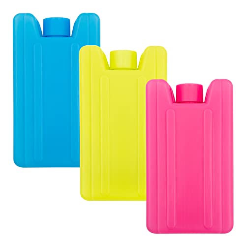 Milestone Camping 25160 Mini-Kühlakkus ~ 3er-Packung, Pink/Blau/Neongrün, 10,5 x 5,5 x 2,2 cm (HxBxT) von Milestone Camping