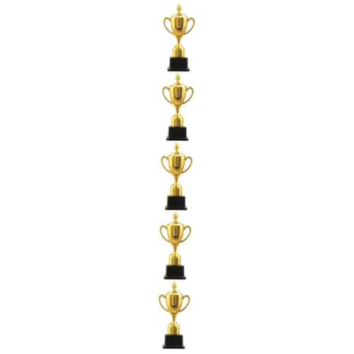 5 Stk Goldtrophäe aus Plastik Miniatur-Trophäen Pokal kleiner Preispokal Dundie belohnung kinder Kinderbelohnung Mini-Trophäenmodell Partyfeier Belohnung Wiederverwendbar MILISTEN von Milisten