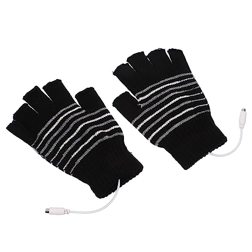MILISTEN 1 Paar USB Heizhandschuhe Winterhandschuhe Laptop Handschuhe Elektrische Handschuhe Halbfingerhandschuhe Damen Und Herrenhandschuhe Warme Strickhandschuhe Winter von Milisten