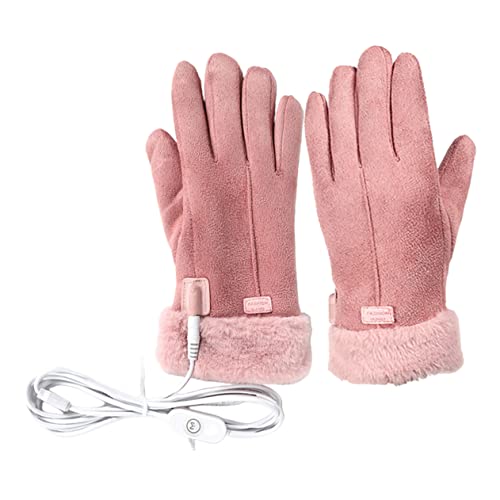 MILISTEN 1 Satz USB Beheizbare Handschuhe Winter Warme Handschuhe Thermohandschuhe Für Den Außenbereich Männer Arbeitshandschuhe Heizhandschuhe Winter-thermohandschuhe Abs Wärmer Rosa Leder von Milisten