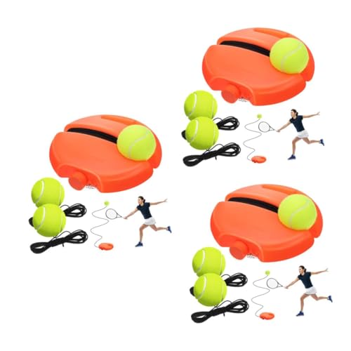 Milisten 3 Sätze Rebound-Basis Tennis-selbsttrainingstool Tennis Ball Tennis-rebounder Tennis-übungs-rebounder Tennistrainer-Rebound-Ball Tennisball Trainieren Rebound-Tennis Plastik Orange von Milisten