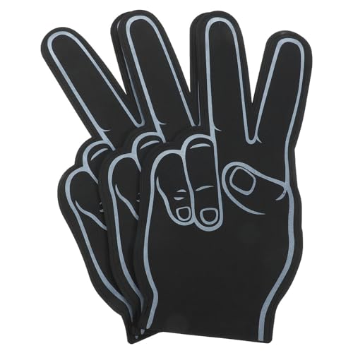 Milisten 3 Stück Riesige Schaumstoff-Finger Leere Schaumstoff-Hand Cheerleader-Schaumstoff-Finger für Sportveranstaltungen Spiele Unternehmen Schwarz von Milisten