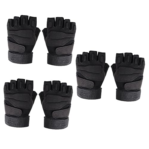 Milisten 3St Halbfinger Fahrradhandschuhe Trainingshandschuhe für Herren Fitnesshandschuhe für Herren thermohandschuhe Thermal Gloves stoßfester, atmungsaktiver Fahrradhandschuh Black von Milisten