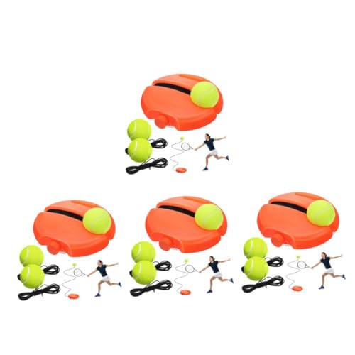 Milisten 4 Sätze Rebound-Basis Tennis-Trainingsbälle Tennistrainer Rebounder Tennisballmaschine Tennis Rebound Trainer Tennis Base tragbarer Tennistrainer Tennis-Übungshilfe Plastik Orange von Milisten