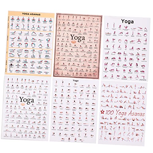 Milisten 6 Stück Yoga Poster Workout Tagebuch Für Frauen Wanddekoration Yoga Posen Bild Austauschbares Wandbild Fitnessstudio Poster Übungsposter Handgefertigte Bilddekoration von Milisten