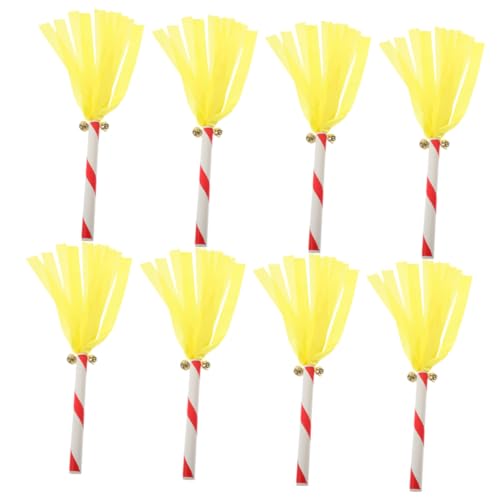 Milisten 8St Cheerleader sportspiele Sport Spiele Sportausrüstung Festivalzubehör Cheerleading zubehör jubeln führende Gefälligkeiten Kindergarten Partygeschenke Pompon-Dekor PVC Yellow von Milisten