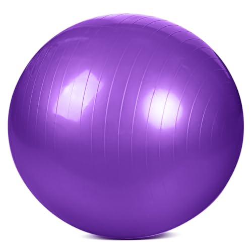 Milisten Yoga-Ball Übungszubehör Pilates-Ball Großer Gymnastikball Yoga-zubehör Gleichgewichtstrainer Kernkugel Stabilitätsball Wiederverwendbarer Gymnastikball Trainingsball PVC Violett von Milisten