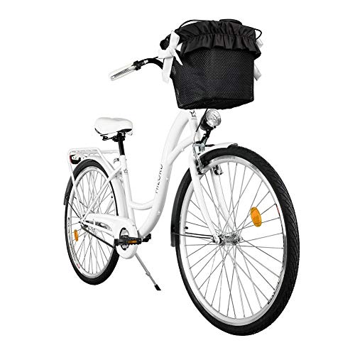 Milord. Komfort Fahrrad mit Korb, Hollandrad, Damenfahrrad, 1-Gang, Weiß, 28 Zoll Milord. Komfort Fahrrad mit Korb, Hollandrad, Damenfahrrad, 1-Gang, Weiß, 28 Zoll von MILORD