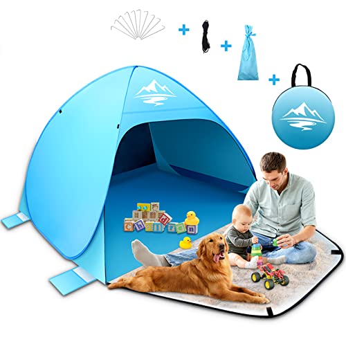 Mimajor Pop-Up-Strandzelt, automatischer tragbarer Sonnenschutz für 2–4 Personen, UPF 50 UV-Sonnenschutz, Strandschatten, Baby-Baldachin, Cabana, luftbelüftet, wasserdicht, für Familien, Strand, Park Mimajor Pop-Up-Strandzelt, automatischer tragbarer Sonnenschutz für 2–4 Personen, UPF 50 UV-Sonnenschutz, Strandschatten, Baby-Baldachin, Cabana, luftbelüftet, wasserdicht, für Familien, Strand, Park von Mimajor
