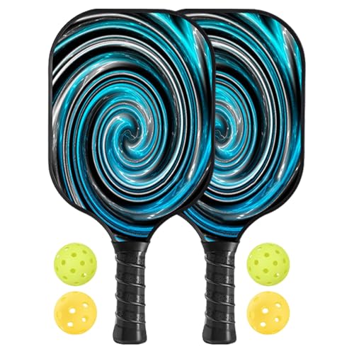 Ball-Paddles – 2 leichte Carbonfaser-Rackets mit 4 Bällen und Tragetaschen, Komfortgriff für Männer, Frauen, Kinder und Erwachsene, 2 leichte Carbonfaser-Paddles mit 4 Bällen und Transporttasche – von Mimoqk