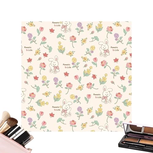 Floral Makeup Bag, Aesthetic Makeup Bag, Cloth Makeup Bag, Self-Adhesive Cloth Makeup Bag Multipurpose Makeup Organizer Bag with Foldable Design for Travel, mehrfarbig, riferimento alla von Mimoqk