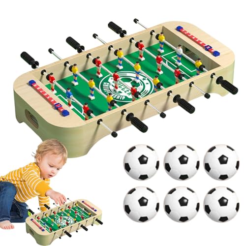 Foosball Table for Kids, Wood Desktop Games Football Board Games, Soccer Board Game Tabletop Foosball for Kids, Tabletop Soccer Game for Family, Thanksgiving, Festivities Fun von Mimoqk