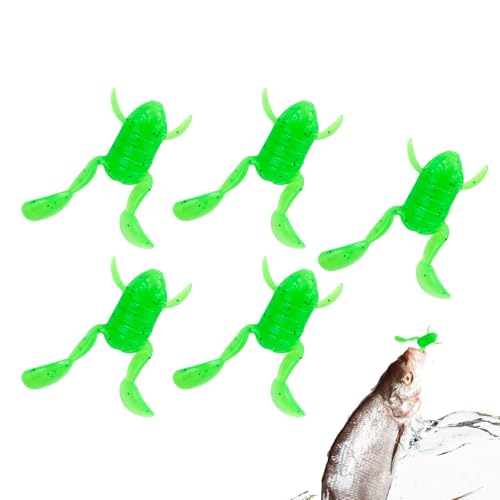 Mimoqk Top Water Frogs Barschangeln, Froschköder zum Barschangeln - Realistischer Froschköder, Barschköder, Topwater-Frosch | Künstlicher Weichbarsch-Angelköder, Froschköder für Barsch, Forelle, von Mimoqk