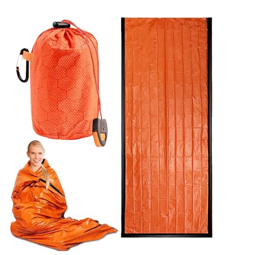 Wasserdichte Survival Sleeping Bag | Thermal Camping Sack | Portable Thermal Sleeping Sack | Compact Lightweight Blanket for Adventurers, Gear for Hiking, Camping Trips, and Emergencies Preparedness von Mimoqk