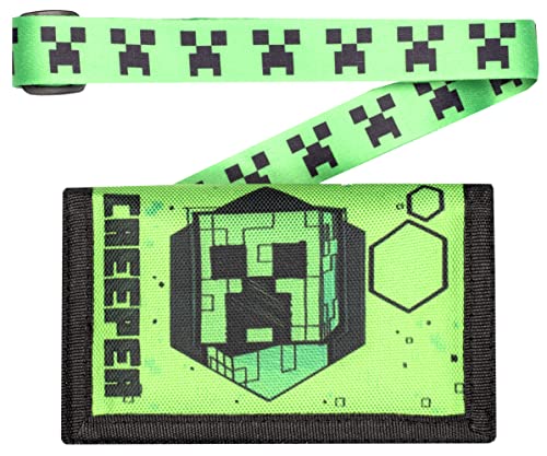 Minecraft - Geldbeutel für Kinder/Jungen/Mädchen - Offizielle Merchandise - Grünes Creeper-Videospiel-Design - Schlüsselband - Münzfach mit Reißverschluss Minecraft - Geldbeutel für Kinder/Jungen/Mädchen - Offizielle Merchandise - Grünes Creeper-Videospiel-Design - Schlüsselband - Münzfach mit Reißverschluss von Minecraft