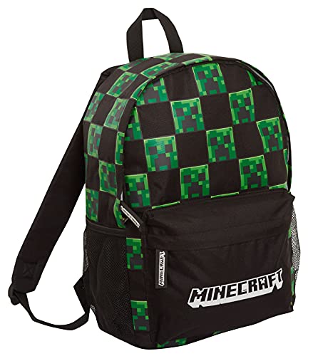 Minecraft Rucksack für Kinder und Erwachsene, Creeper Gamer, Schultasche, Gamer, Laptop-Rucksack, Geschenk für Gamer, Schwarz , Einheitsgröße von Minecraft