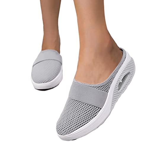 Minetom Clogs Damen Pantolette Flache Flip-Flops Slip On Hausschuhe Sommer Leichte Atmungsaktive Slippers rutschfest Pantoffeln Freizeit Latschen Gartenschuhe A Grau 40 EU Minetom Clogs Damen Pantolette Flache Flip-Flops Slip On Hausschuhe Sommer Leichte Atmungsaktive Slippers rutschfest Pantoffeln Freizeit Latschen Gartenschuhe A Grau 40 EU von Minetom