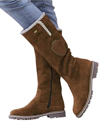 Minetom Dame Schneestiefel Winterschuhe Retro Reißverschluss Langschaftstiefel Frauen Kniehohe Winterstiefel Warm Gefüttert Plüsch Schuhe Stiefel Braun 42 EU Minetom Dame Schneestiefel Winterschuhe Retro Reißverschluss Langschaftstiefel Frauen Kniehohe Winterstiefel Warm Gefüttert Plüsch Schuhe Stiefel Braun 42 EU von Minetom