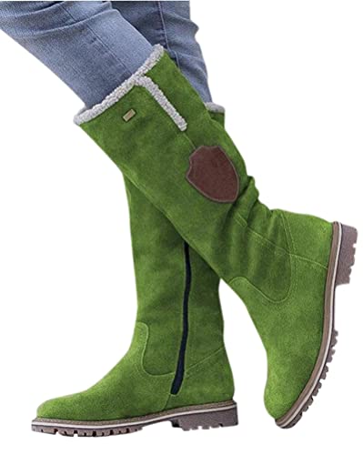Minetom Dame Schneestiefel Winterschuhe Retro Reißverschluss Langschaftstiefel Frauen Kniehohe Winterstiefel Warm Gefüttert Plüsch Schuhe Stiefel Grün 37 EU Minetom Dame Schneestiefel Winterschuhe Retro Reißverschluss Langschaftstiefel Frauen Kniehohe Winterstiefel Warm Gefüttert Plüsch Schuhe Stiefel Grün 37 EU von Minetom