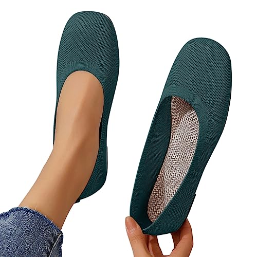 Minetom Damen Ballerina Slip On Schuhe rutschfest Stricken Sneaker Bequem Atmungsaktiv Sommer Sportlich Frauen Flache Schuhe Komfort Flats Schuhe B Grün 41 EU Minetom Damen Ballerina Slip On Schuhe rutschfest Stricken Sneaker Bequem Atmungsaktiv Sommer Sportlich Frauen Flache Schuhe Komfort Flats Schuhe B Grün 41 EU von Minetom