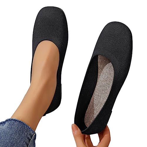 Minetom Damen Ballerina Slip On Schuhe rutschfest Stricken Sneaker Bequem Atmungsaktiv Sommer Sportlich Frauen Flache Schuhe Komfort Flats Schuhe B Schwarz 40 EU Minetom Damen Ballerina Slip On Schuhe rutschfest Stricken Sneaker Bequem Atmungsaktiv Sommer Sportlich Frauen Flache Schuhe Komfort Flats Schuhe B Schwarz 40 EU von Minetom