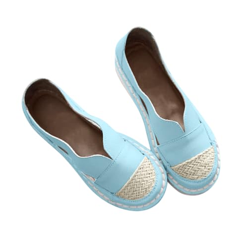Minetom Damen Espadrilles Sandalen Flache Sommer Frauen Slip On Walking Mokassin Loafers Schuhe Mit Strohsohle B Hellblau 37 EU Minetom Damen Espadrilles Sandalen Flache Sommer Frauen Slip On Walking Mokassin Loafers Schuhe Mit Strohsohle B Hellblau 37 EU von Minetom