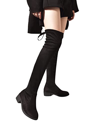 Minetom Damen Overknee Stiefel Stretch Kniehohe Stiefel Blockabsatz Schuhe Warm Langschaft Winterstiefel Lang Boots B Schwarz Fleece 38 EU Minetom Damen Overknee Stiefel Stretch Kniehohe Stiefel Blockabsatz Schuhe Warm Langschaft Winterstiefel Lang Boots B Schwarz Fleece 38 EU von Minetom