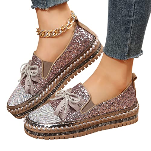 Minetom Damen Pailletten Canvas Slip-On Sneakers Weiche Wanderschuhe Flache Strass Glitzer Loafer Mit Gummisohle Freizeitschuhe B Rosa 41 EU Minetom Damen Pailletten Canvas Slip-On Sneakers Weiche Wanderschuhe Flache Strass Glitzer Loafer Mit Gummisohle Freizeitschuhe B Rosa 41 EU von Minetom
